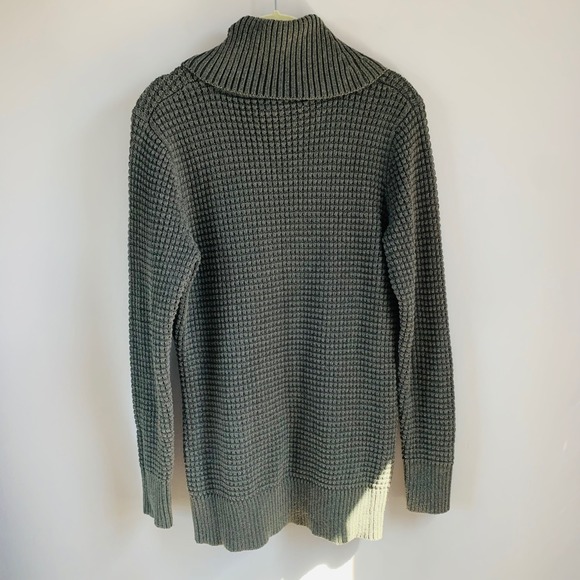 Calvin Klein Olive Green Funnel‎ Neck Sweater – Size M – Waffle Knit Pullover - Picture 6 of 9